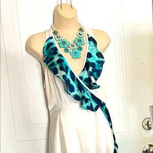 Ark & Co. White Floral Faux Wrap Maxi Dress